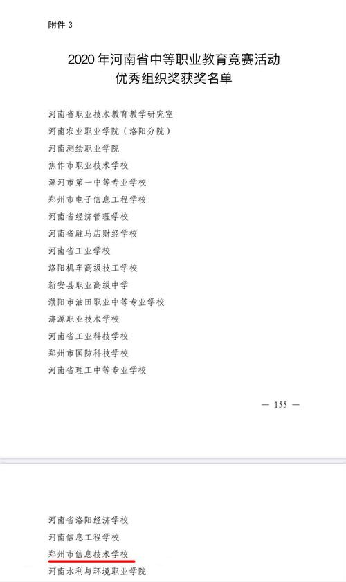 1.郑州市信息技术学校获“优秀组织奖”