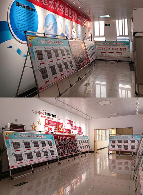 优秀专业作业和劳动作业在走廊进行展示
