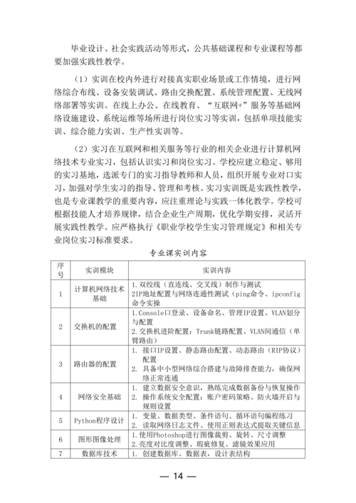 郑州市信息技术学校计算机网络技术专业人才培养方案(1)_14